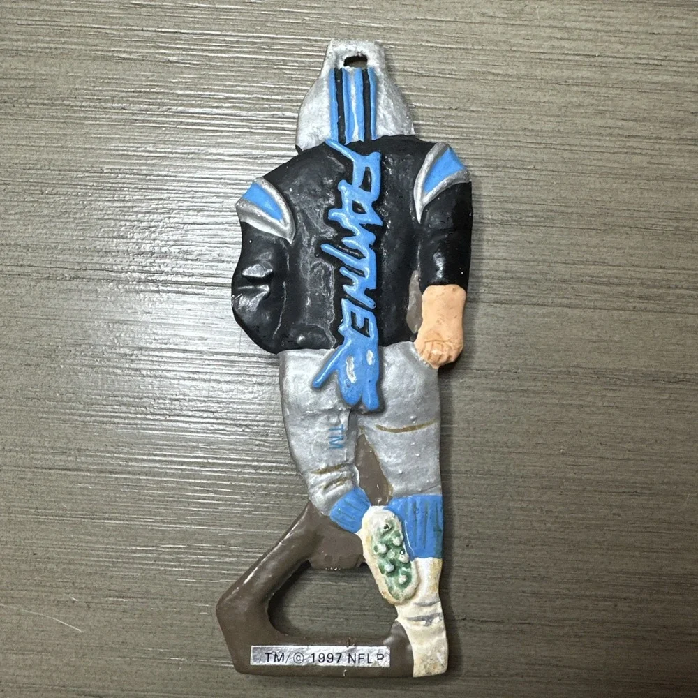 Vintage Carolina Panthers Topper Poppers Cast Iron Bottle Opener NFLP